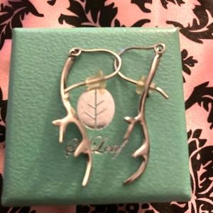 Sterling Silver Deer Antlers Earrings